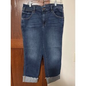 M Jeans by Maurices Mid Rise Straight Crop Jeans Dark Wash Size 10